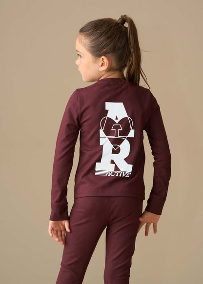 cotton girl ultimate active ls top burgundy