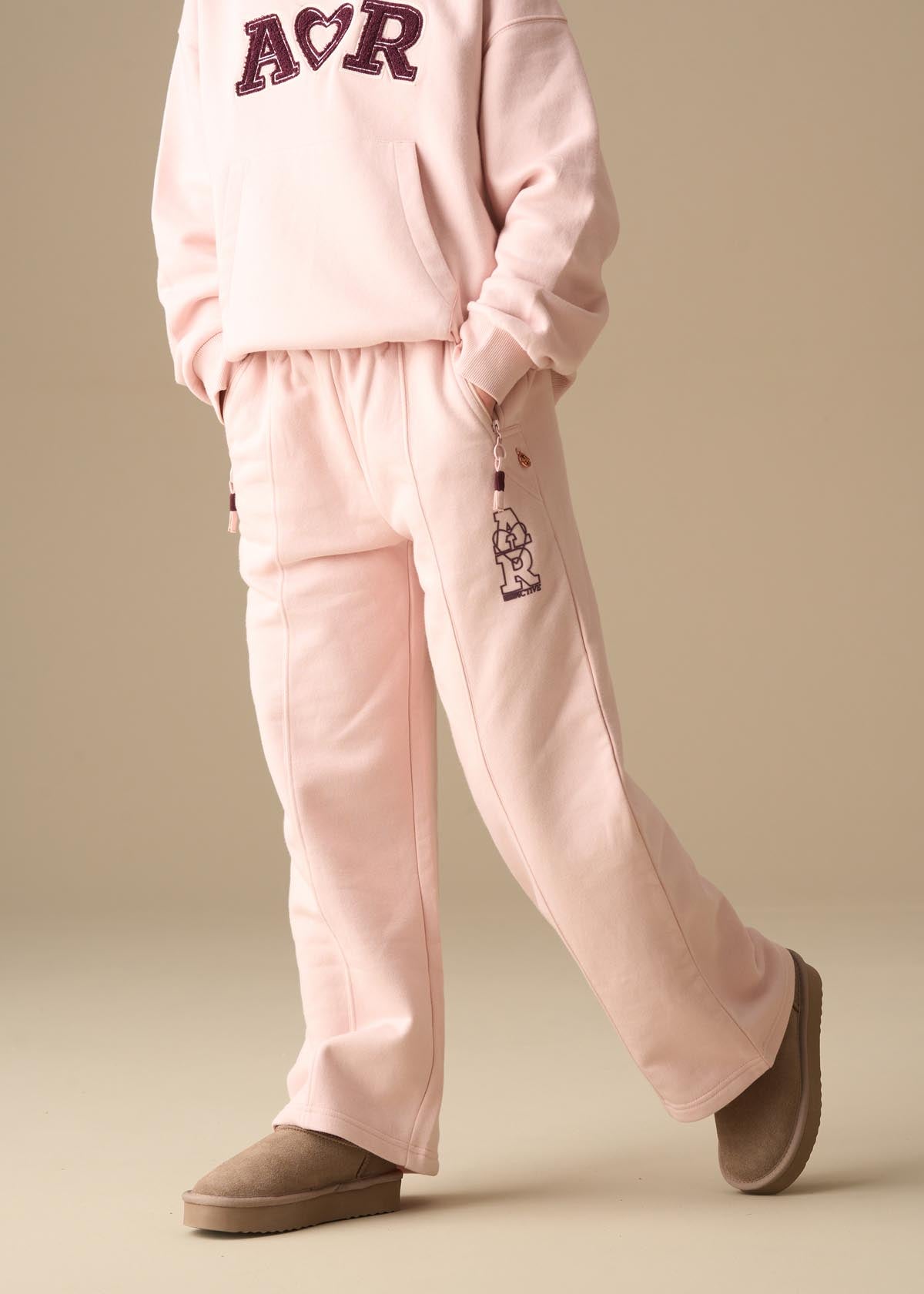 cotton girl active wide leg jogger pink