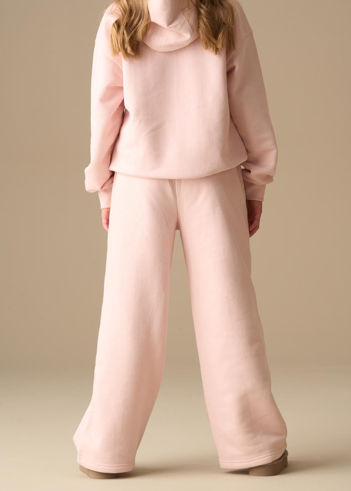 mid rise girl active wide leg jogger pink