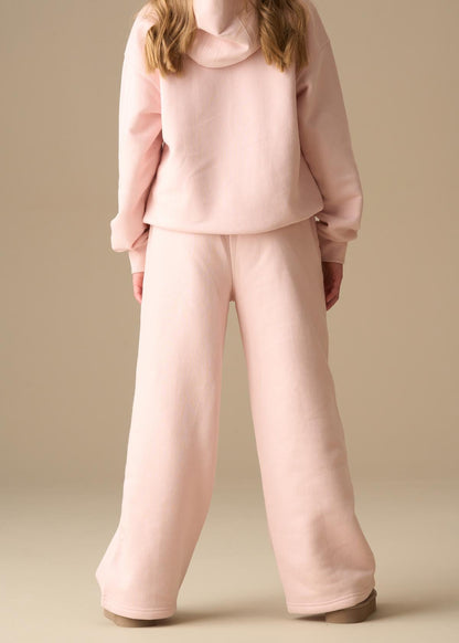 mid rise girl active wide leg jogger pink