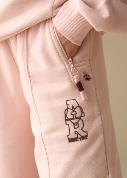 solid girl active wide leg jogger pink