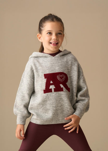 Girl Active Knitted Hooded Jumper