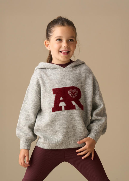 Girl Active Knitted Hooded Jumper