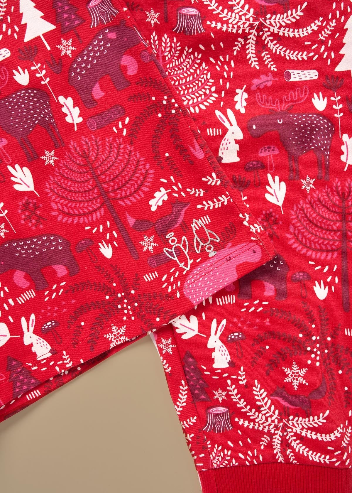 red girls scandi print pjs