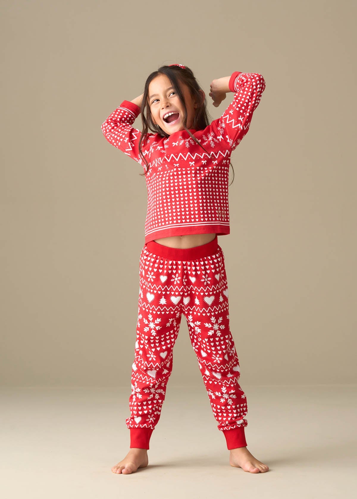 Girl Red Fairisle Pjs