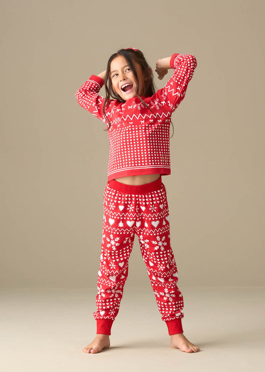 Girl Red Fairisle Pjs