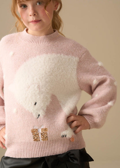 Izzy Polar Bear Jumper Pink