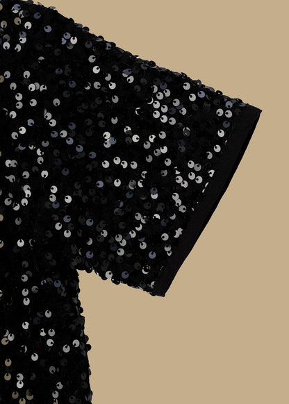 outfit sets girl black sequin top