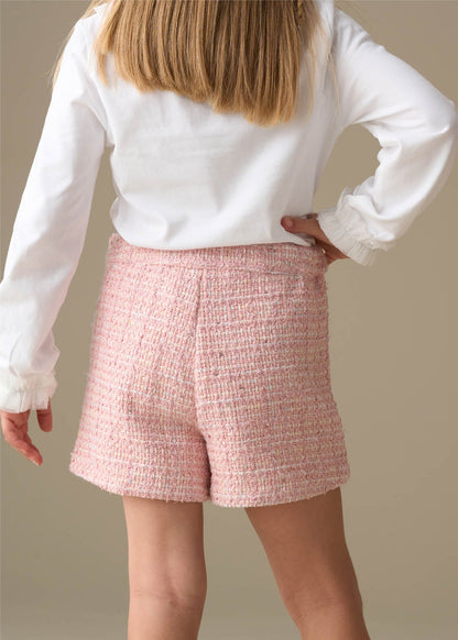 white girl tweed shorts