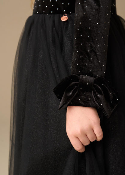 online girl velvet tulle dress