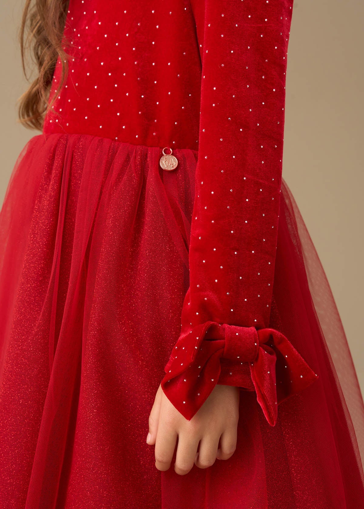 online girl velvet tulle dress