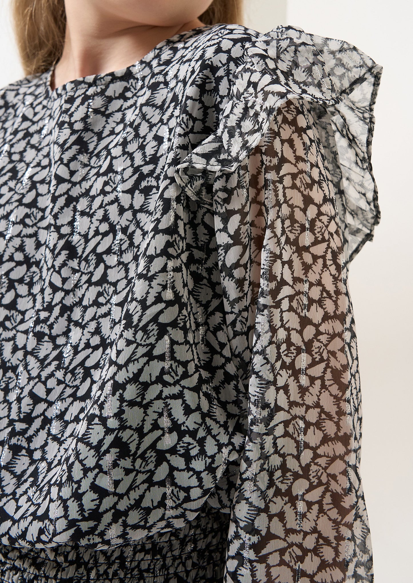 Becci Georgette Lurex Top