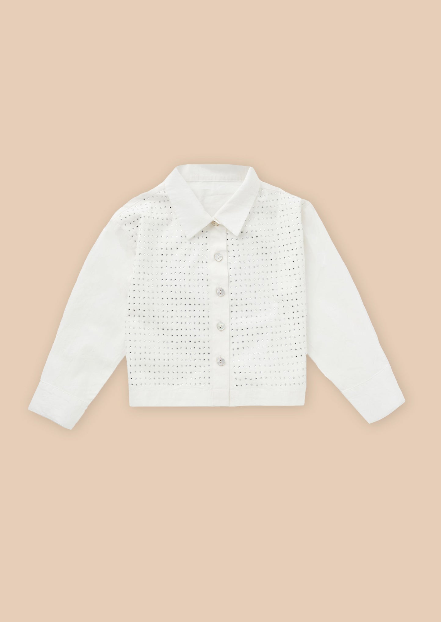 Jade White Diamante Shirt