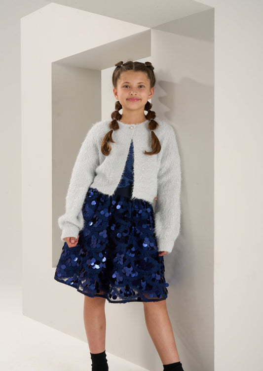 Trixie Silver Lurex Cardi