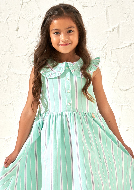 Jessie Green Stripe Button Through Dress