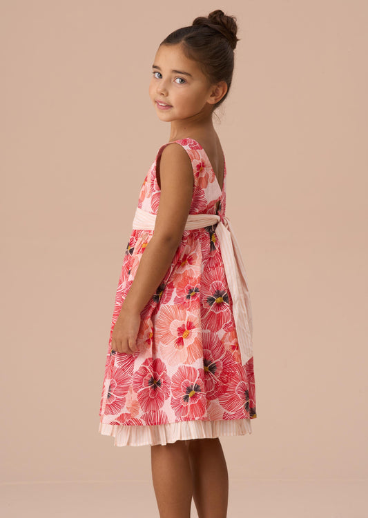 Online Girls Red Printed Dress