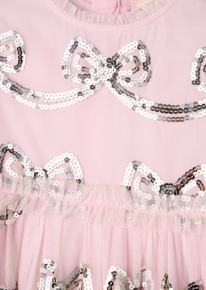 Buy Girls Pink Sequin Bow Dress