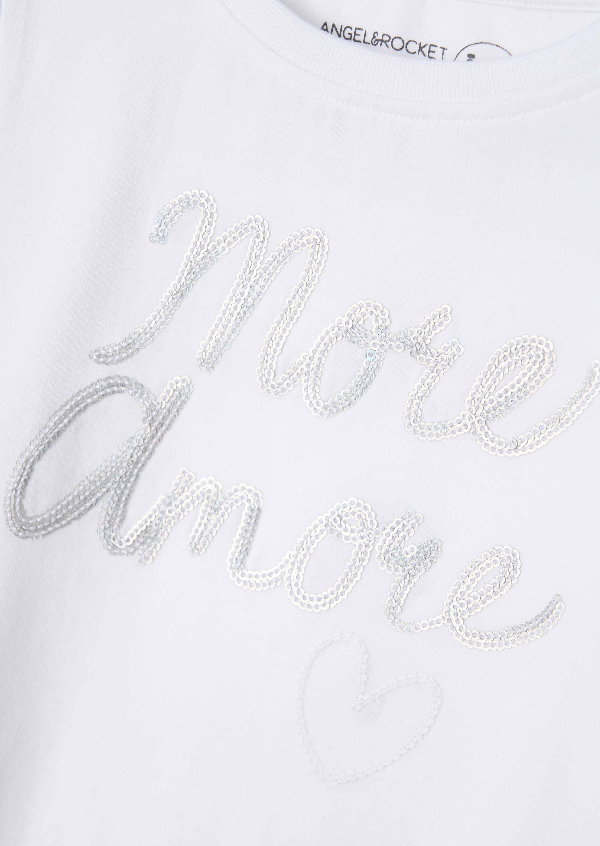Buy Girls White Sequin Slogan Top