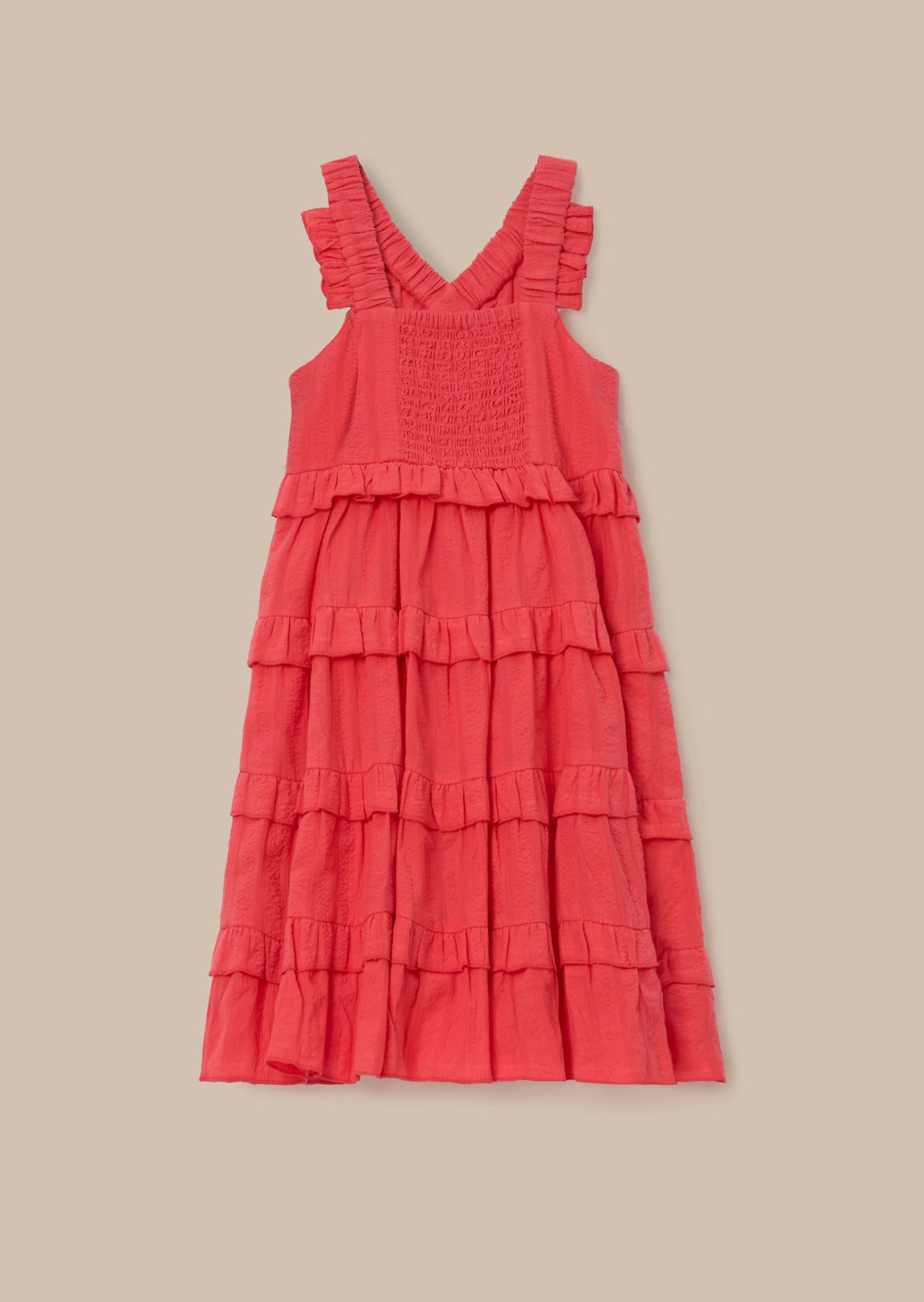 Cotton Coral Dress For Girl