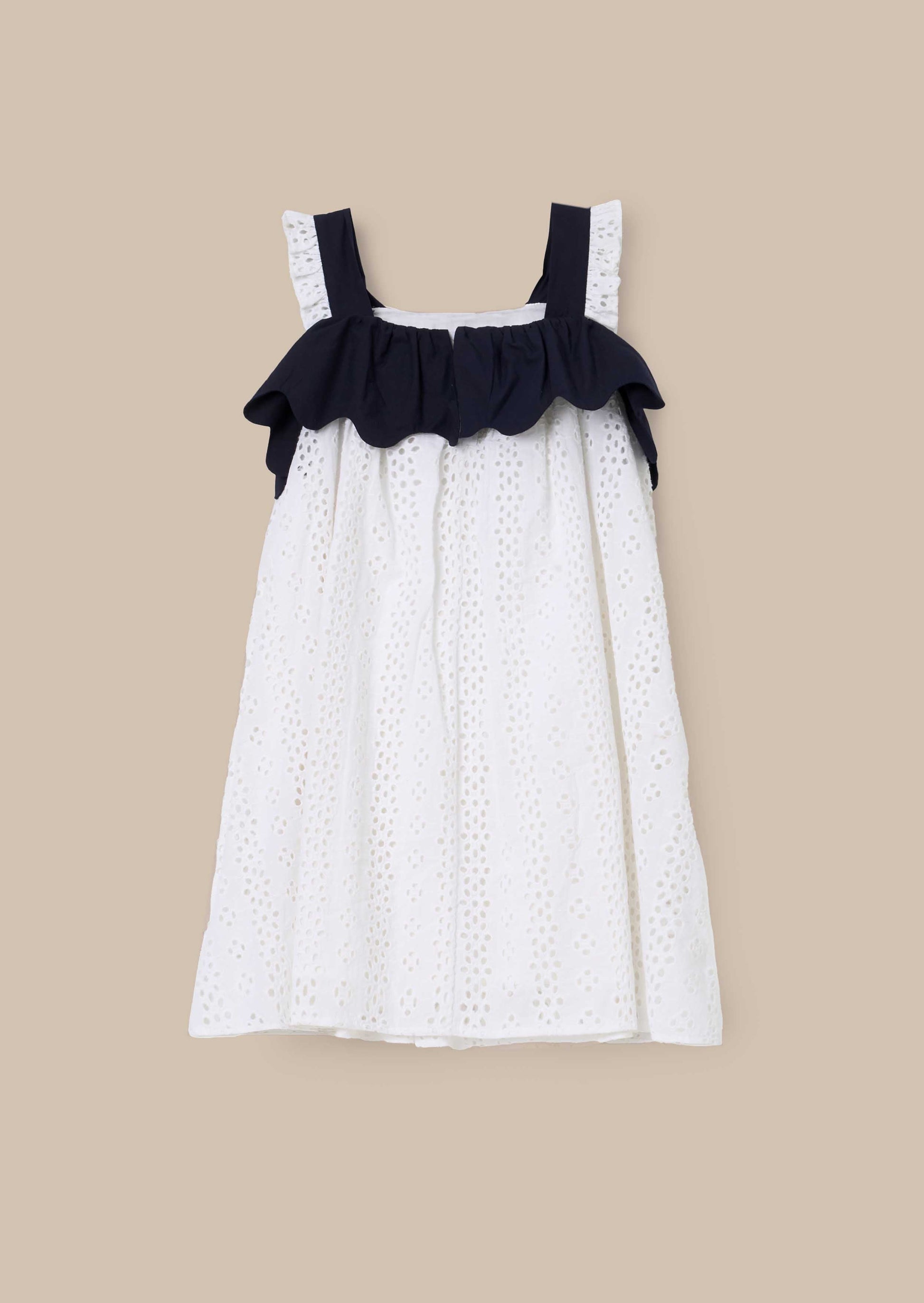 Buy White Broderie Panel Dress