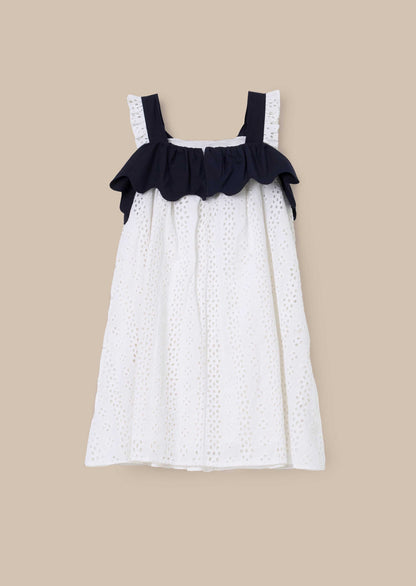 Buy White Broderie Panel Dress