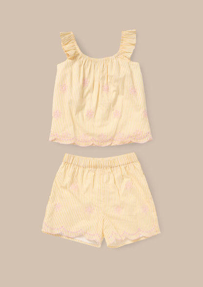 Online Yellow Broderie Pj Set