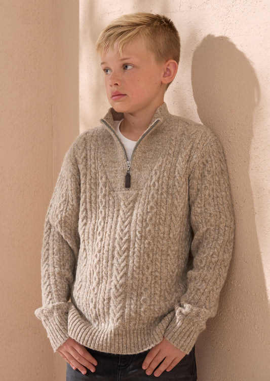 Connor Stone Cable Zip Neck