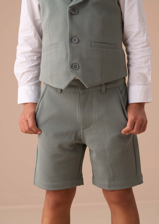 Boys Green Smart Shorts