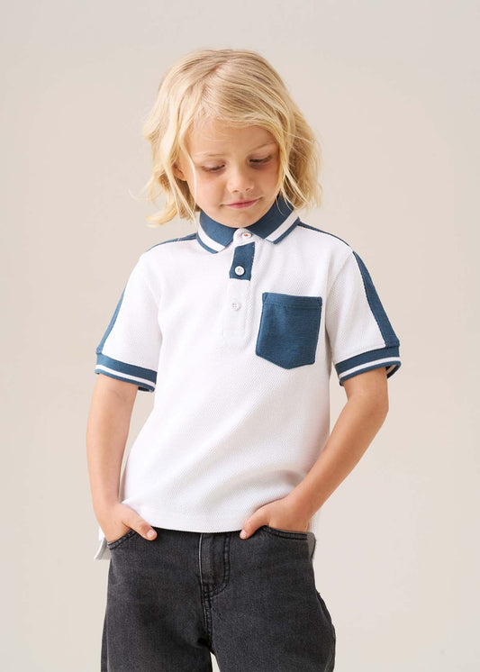 Boy Popcorn Knit Polo Shirt