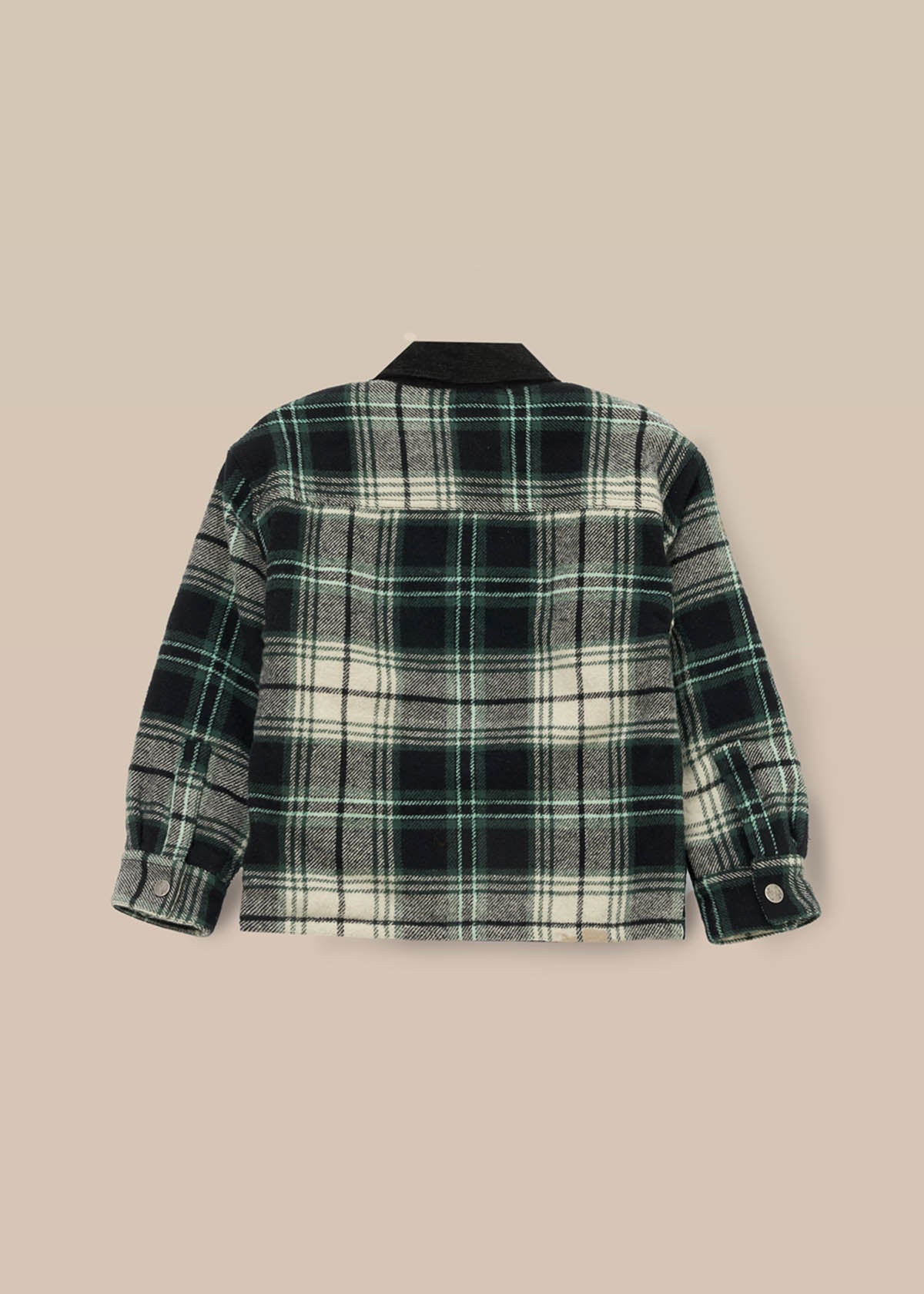 cotton boys plaid padded shacket