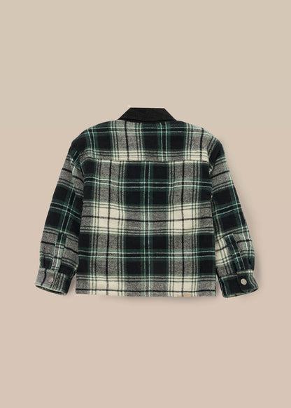 cotton boys plaid padded shacket