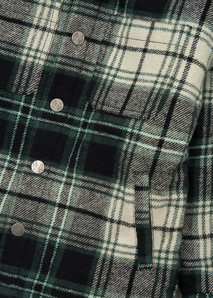 casual boys plaid padded shacket