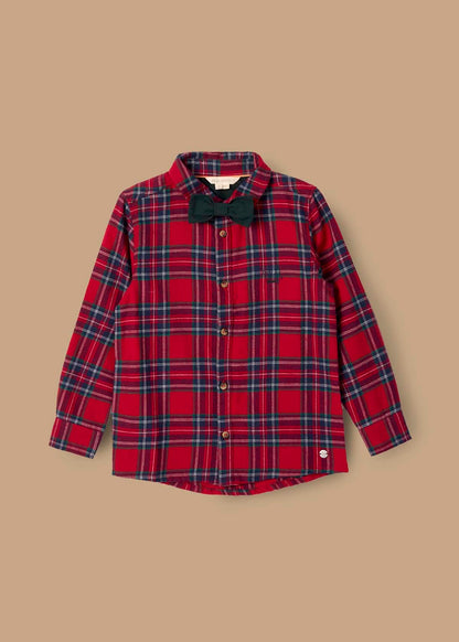 Boy Brushed Shirt with Bow Tie