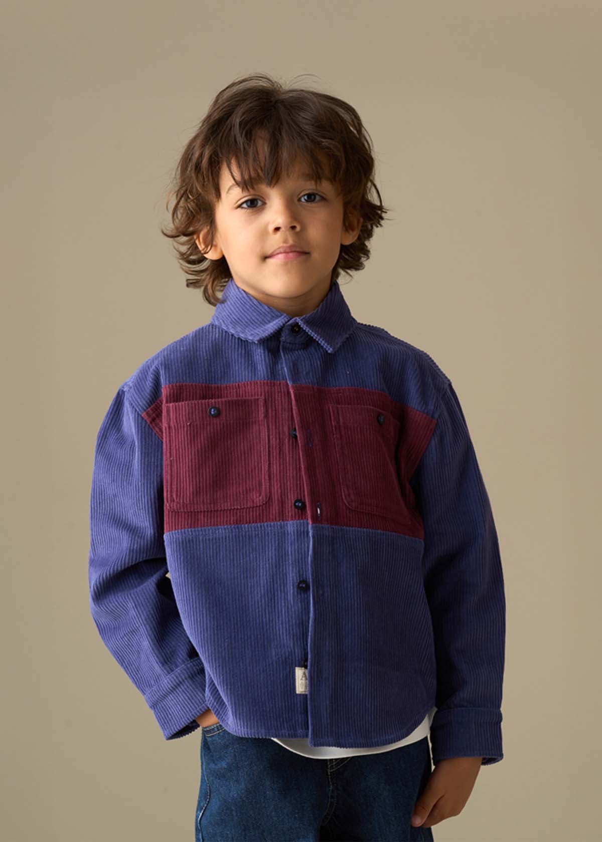 Boys Panel Cord Over Shirt