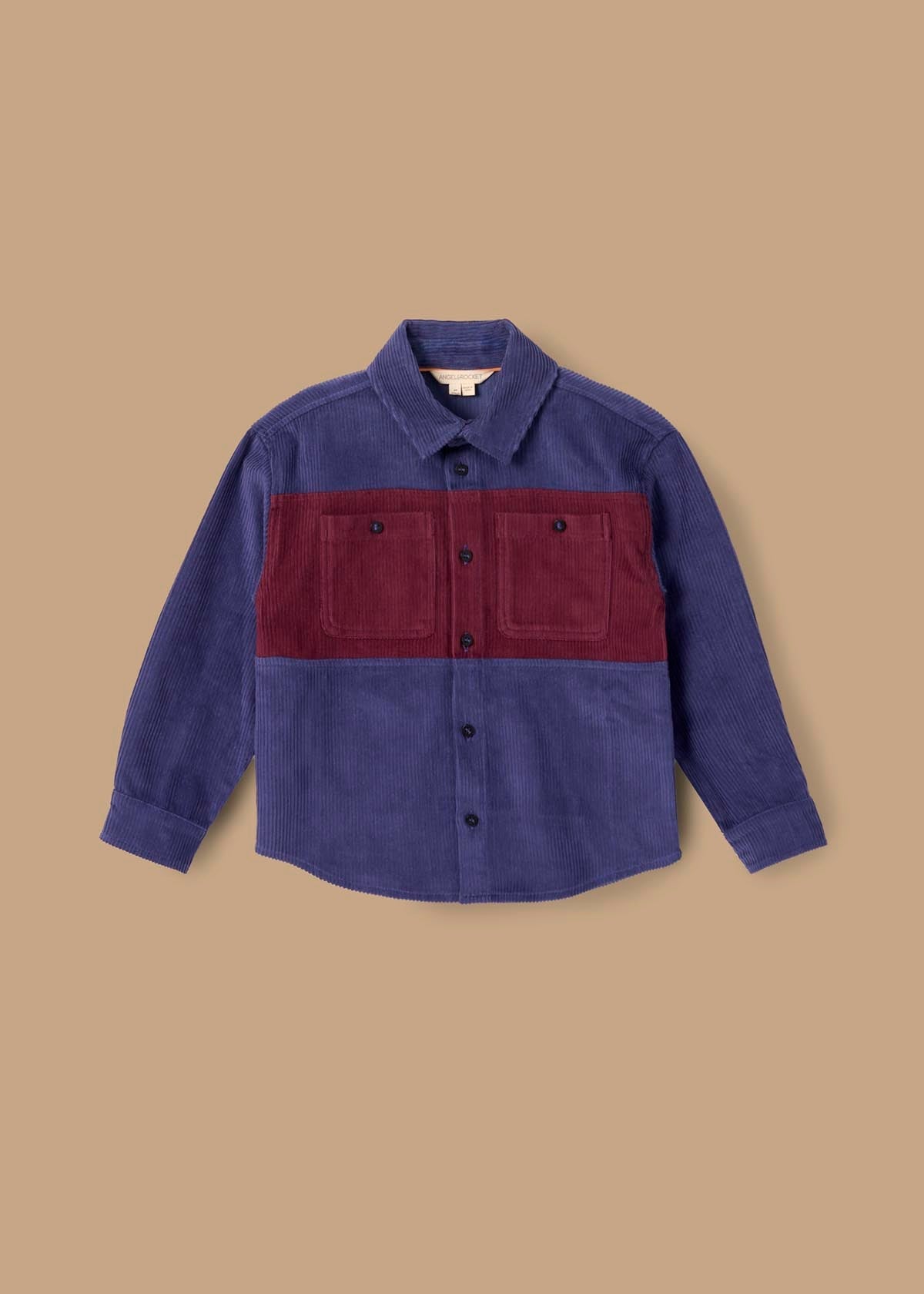 long sleeve boys panel cord over shirt