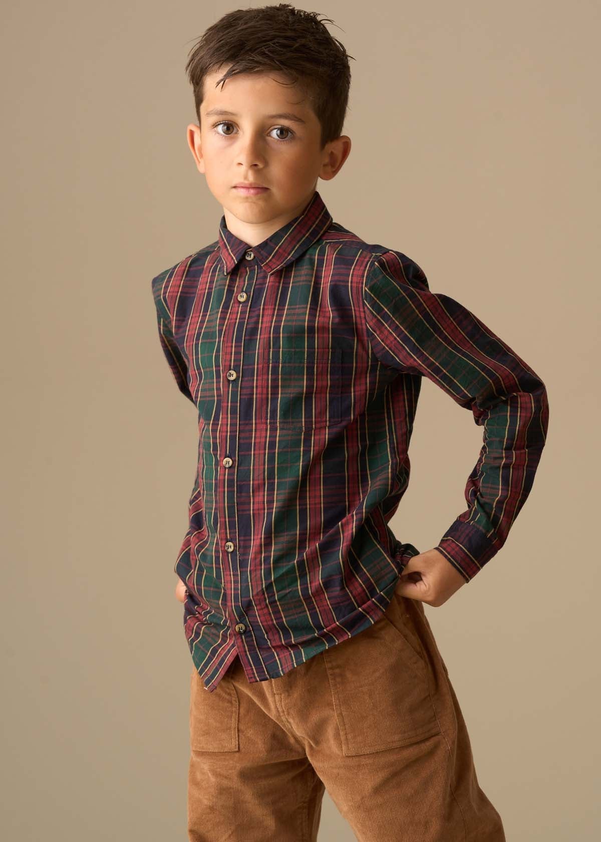collared boy plaid shirt
