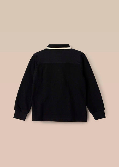 online boy tipped polo shirt black