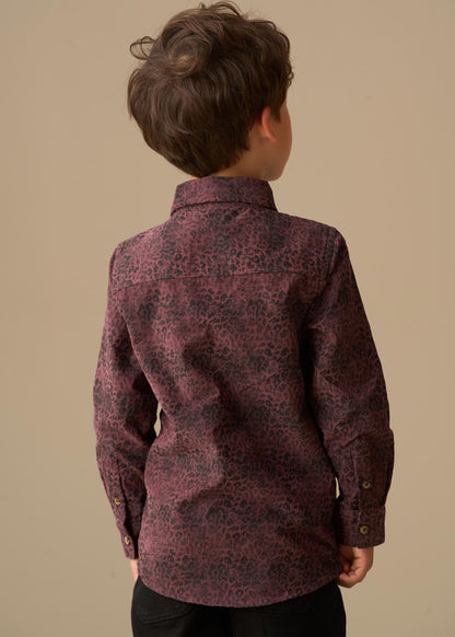 polo shirt boys leopard jacquard