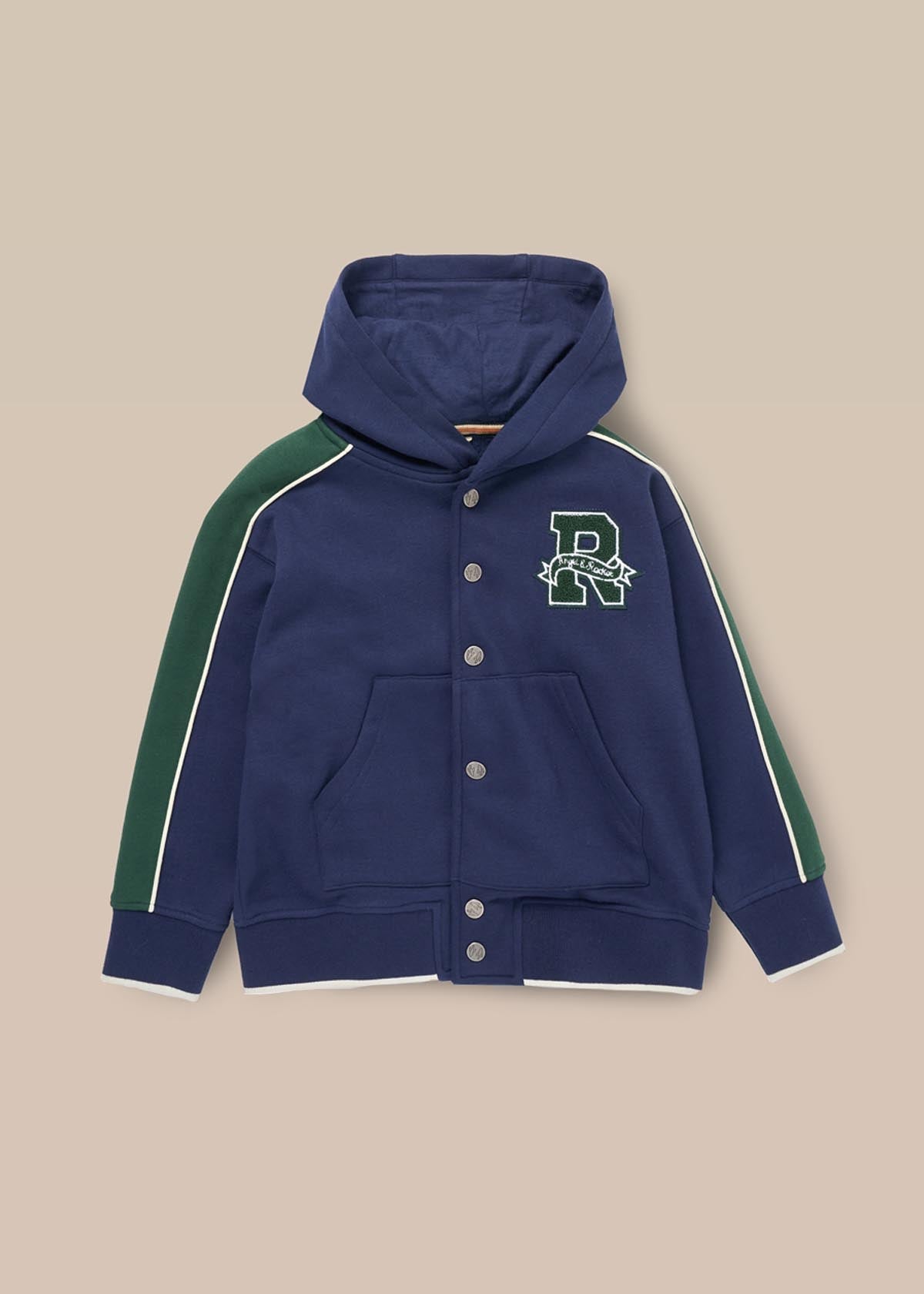 outfit boy stud closure hoodie navy