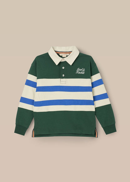 buy boy cut and sew rugby shirt green