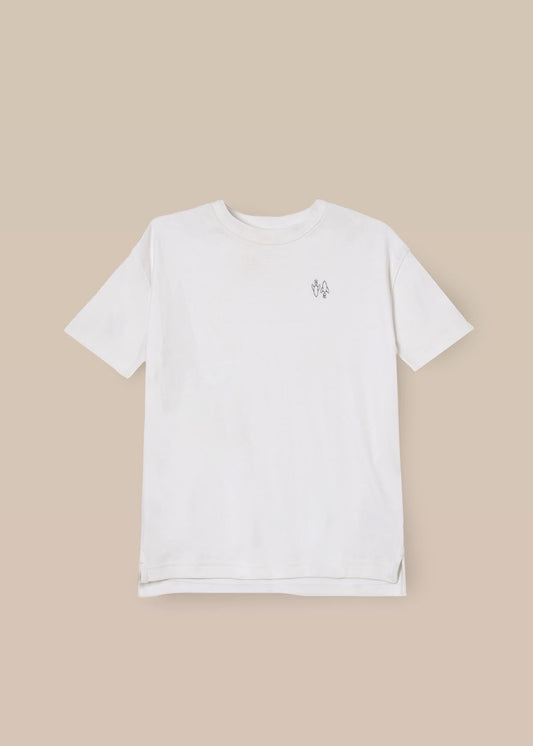 half-sleeve boys white t shirt