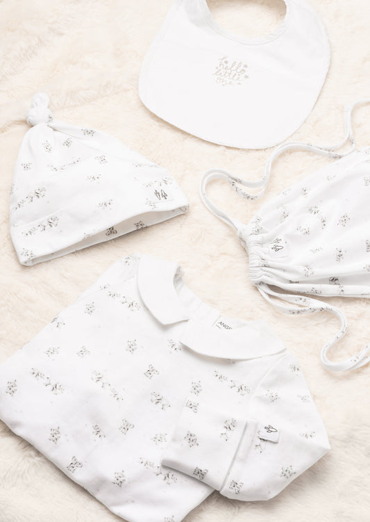 Bodie White Organic Cotton Babygrow Set