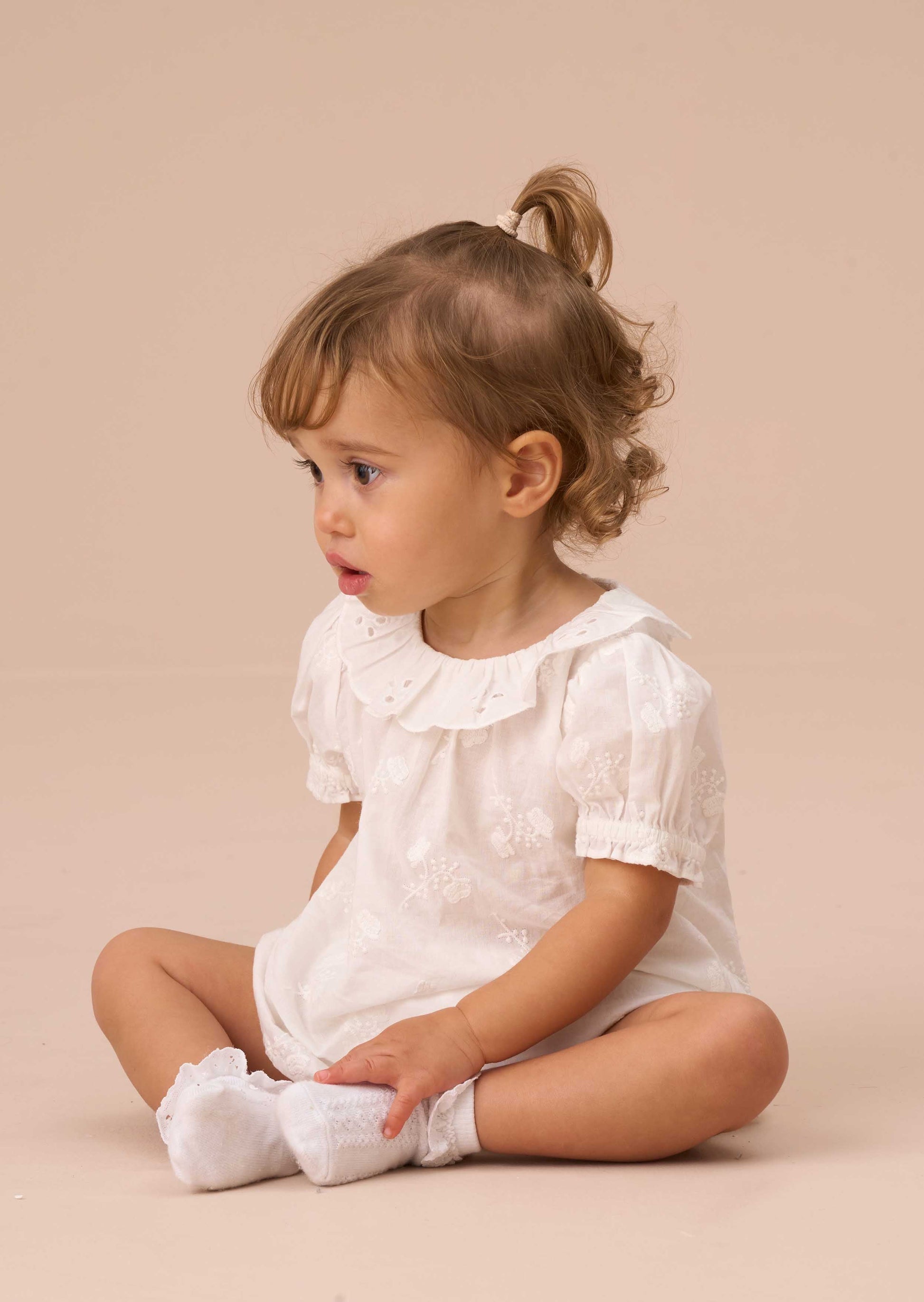 Baby Girl Ivory Embroidered Tunic And Bloomer