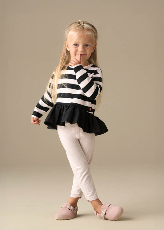 Girl Stripe Jersey Top And Spot Legging
