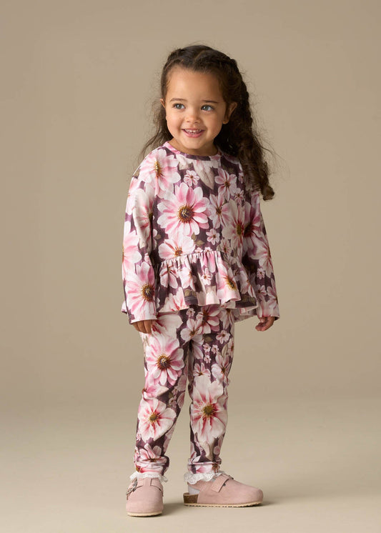 Baby Girl Floral Peplum Top with Matching Legging