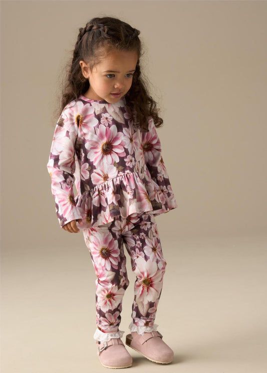 cotton baby girl floral peplum top with matching legging