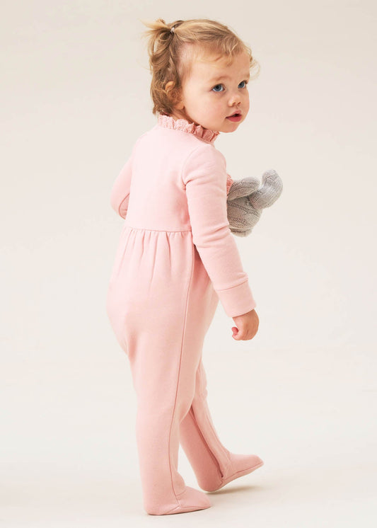 cotton baby boy broderie trim sweat onesie