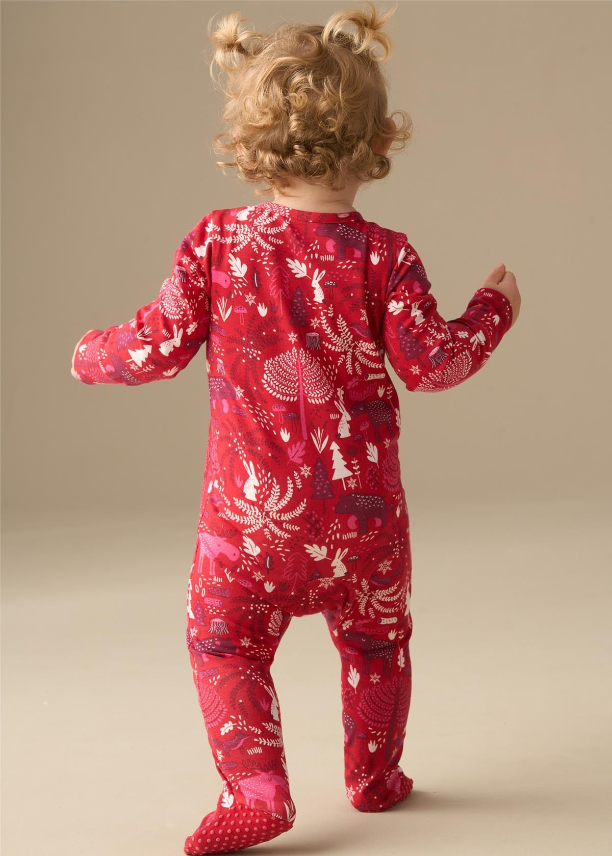 online new born burgandy scandi print babygrow