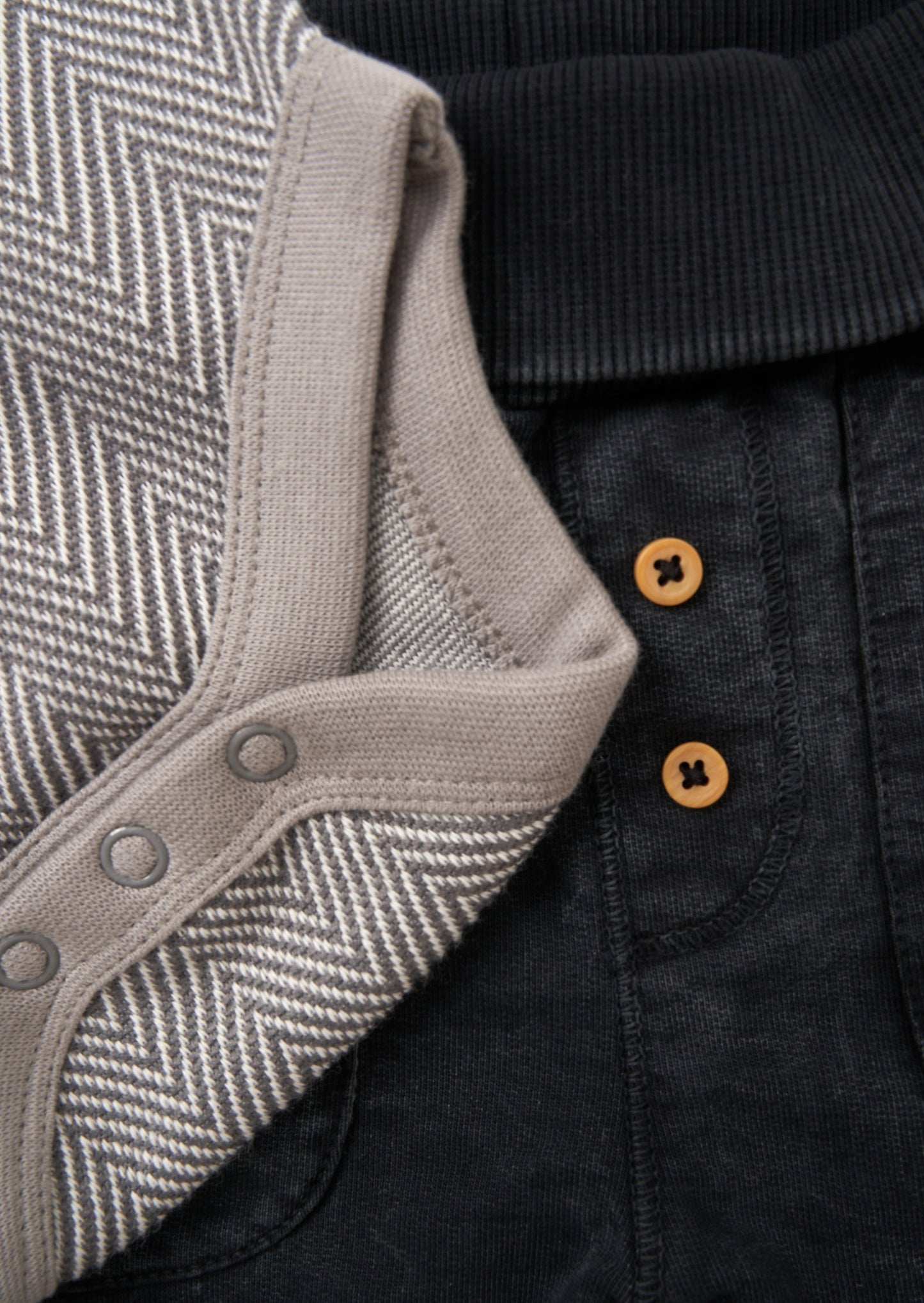 Herringbone Bodysuit & Jersey Jogger Set