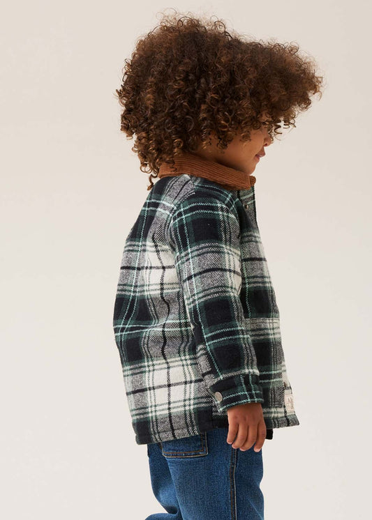 winter baby boy plaid padded shacket